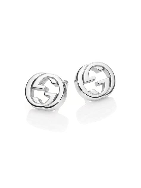 gucci gg silver earrings|interlocking g earrings in silver.